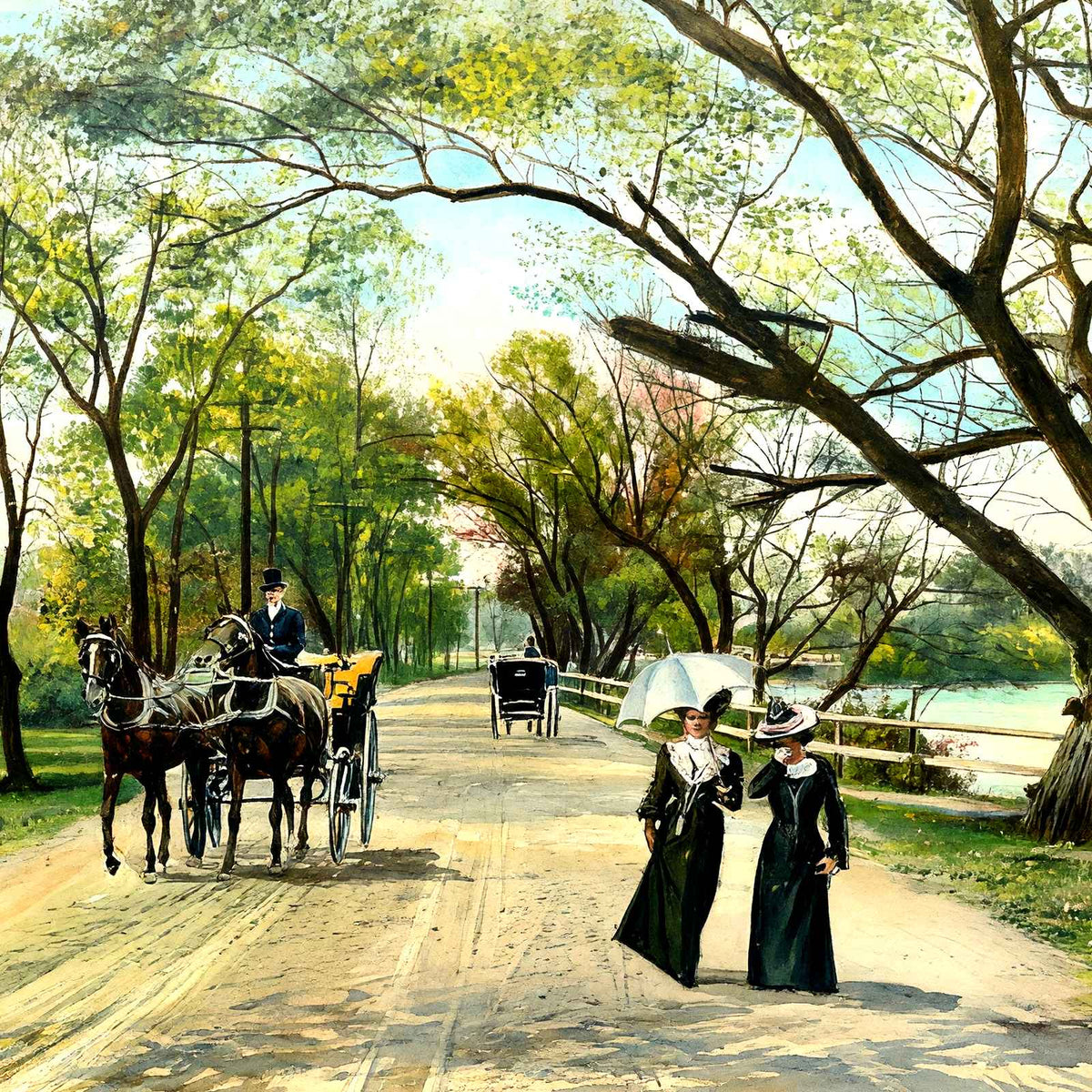 Willow Drive, Lakewood, NJ in 1905 art print