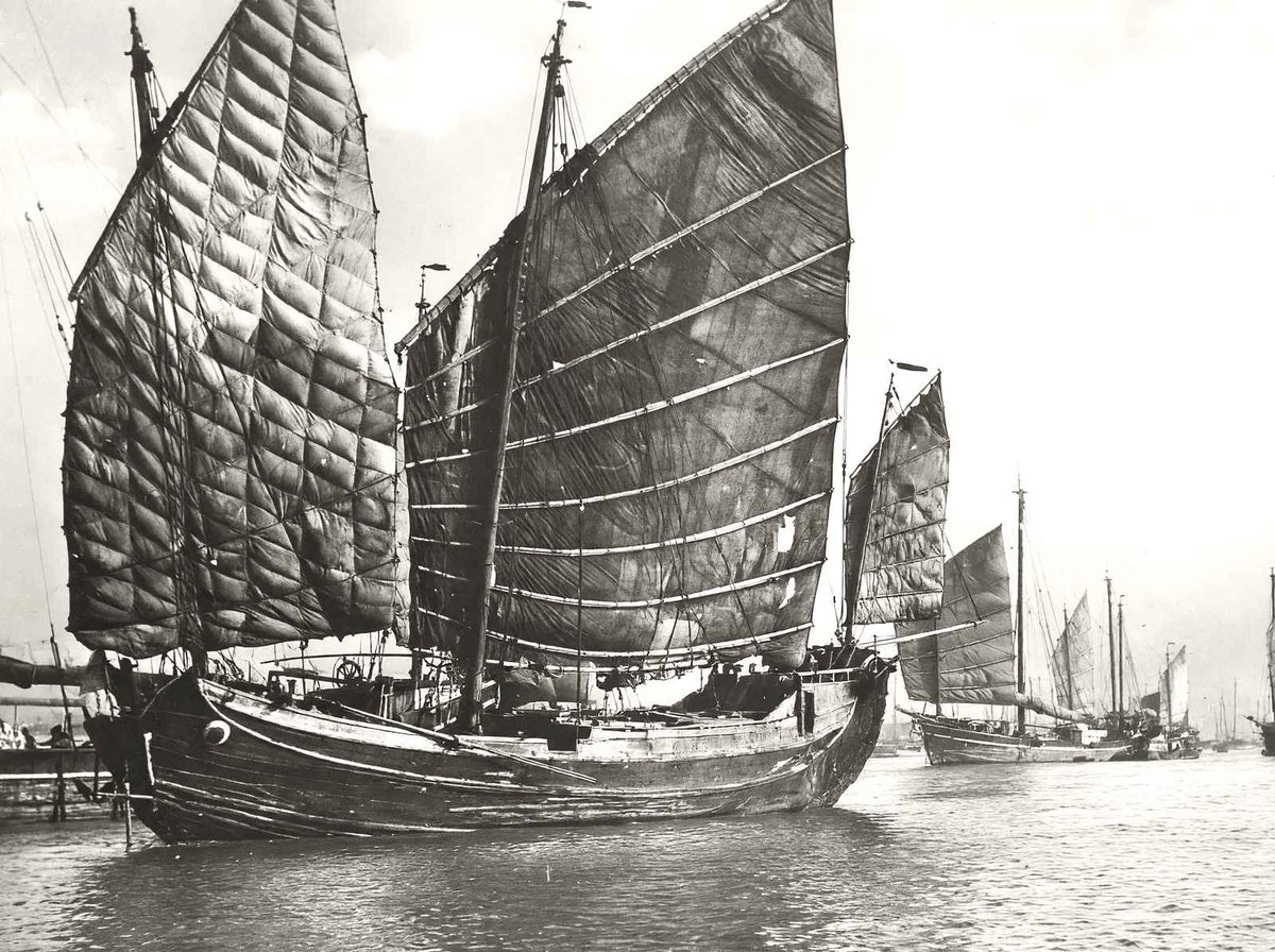 On the Whangpoo, China vintage photo print