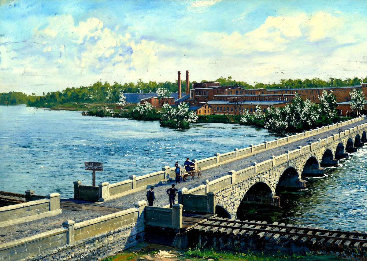 John Street Bridge, Appleton, WI in 1908 art print