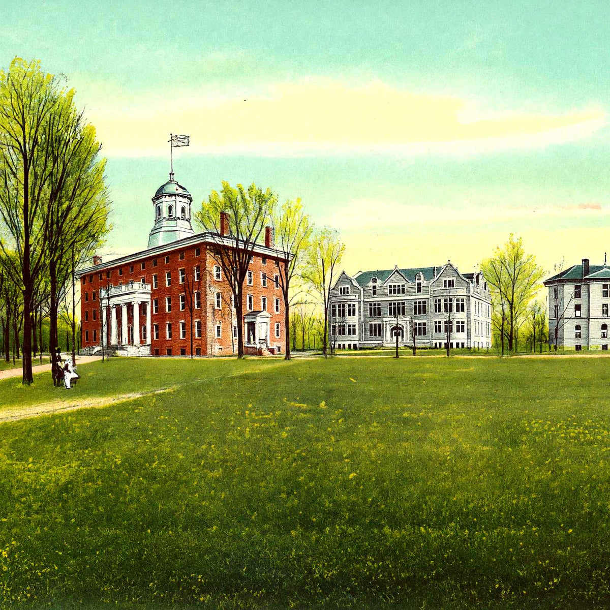 Lawrence University Campus, Appleton, WI 1905 vintage print