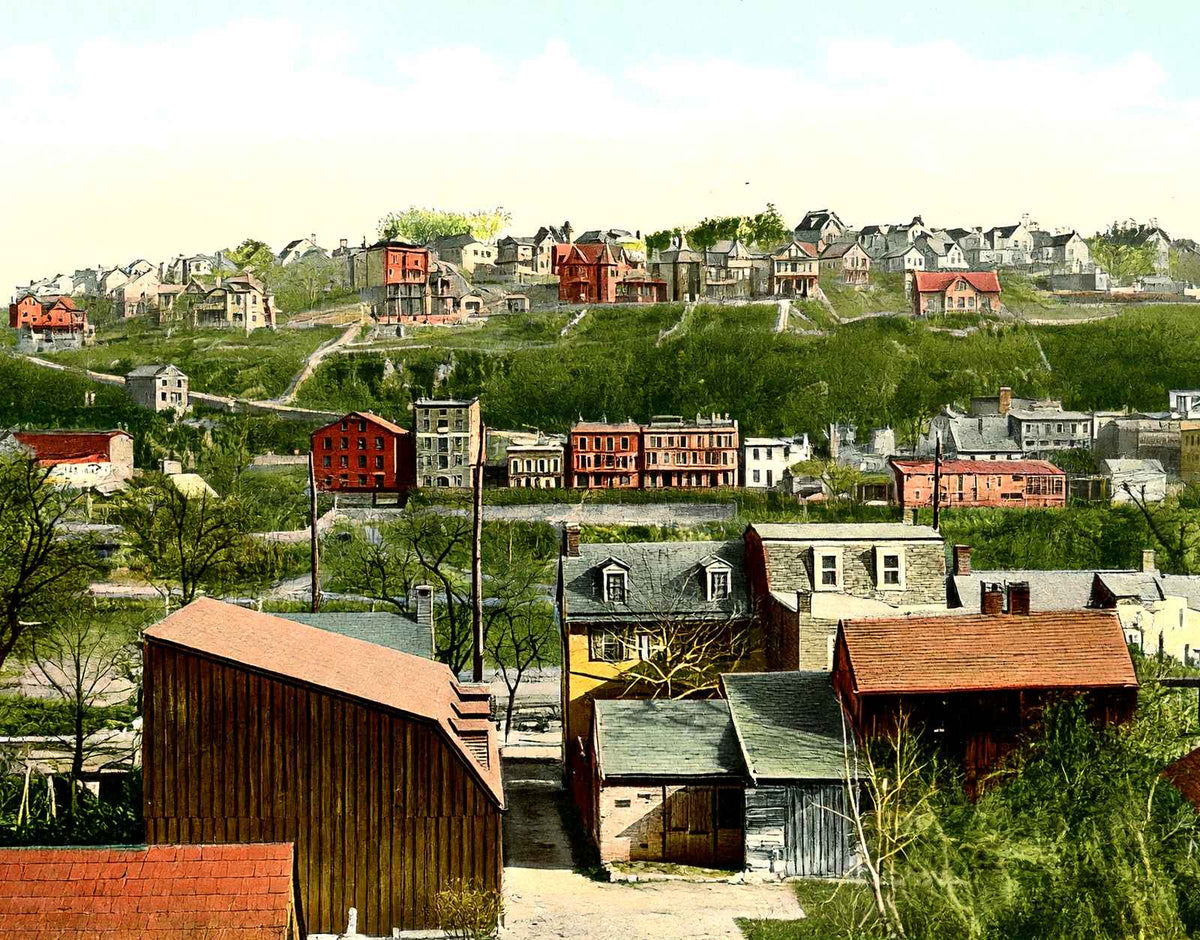Phillipsburg Hill, Phillipsburg, NJ in 1909 vintage print