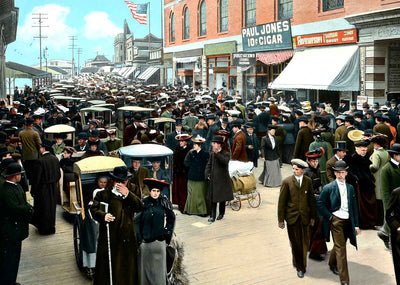 Easter Sunday on Boardwalk, Atlantic City, NJ vintage print