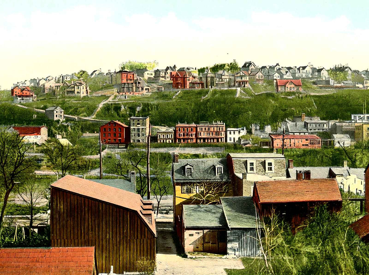Phillipsburg Hill, Phillipsburg, NJ in 1909 vintage print