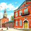Independence Hall, Philadelphia PA in 1906 vintage print
