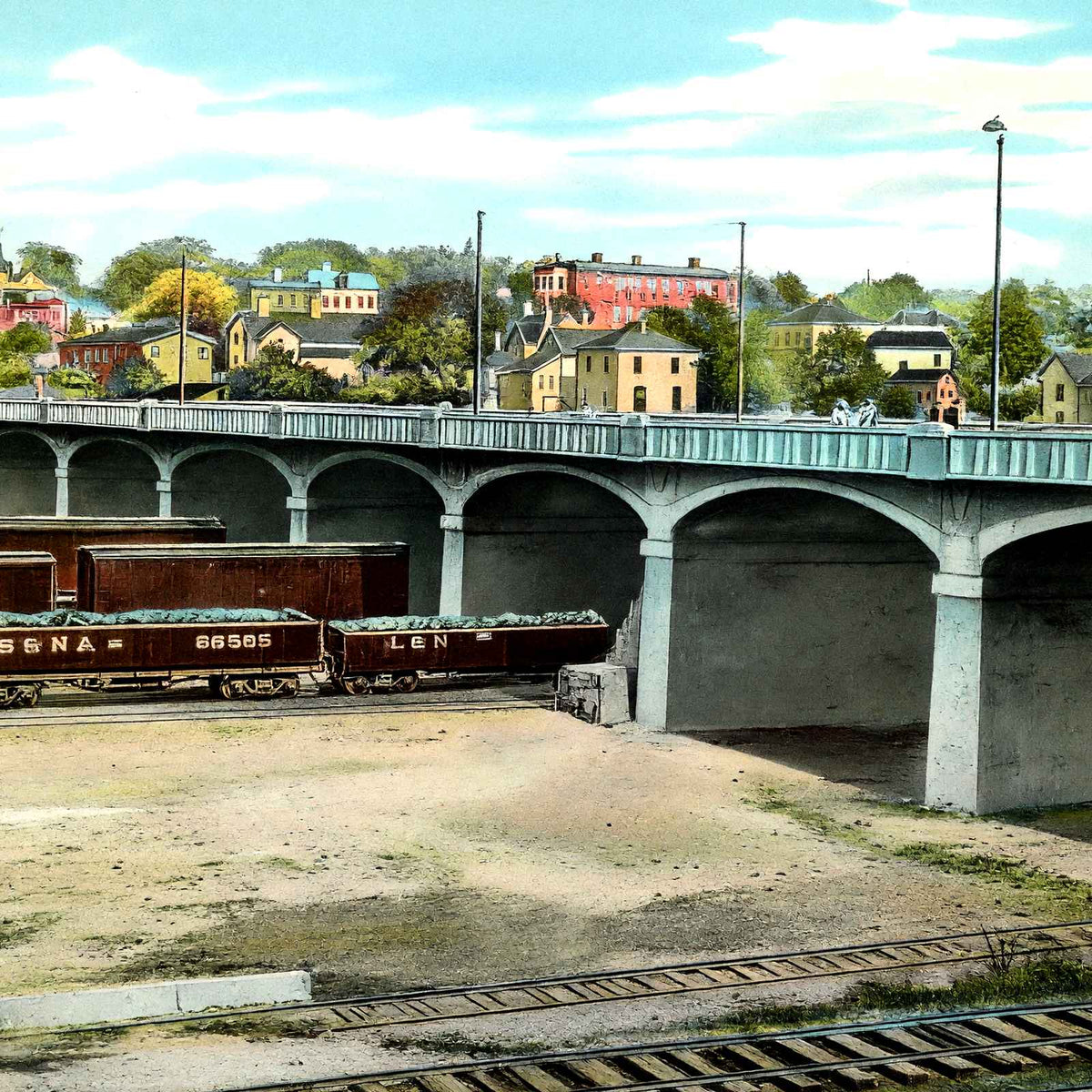 The Viaduct, Knoxville, TN in 1907 vintage print