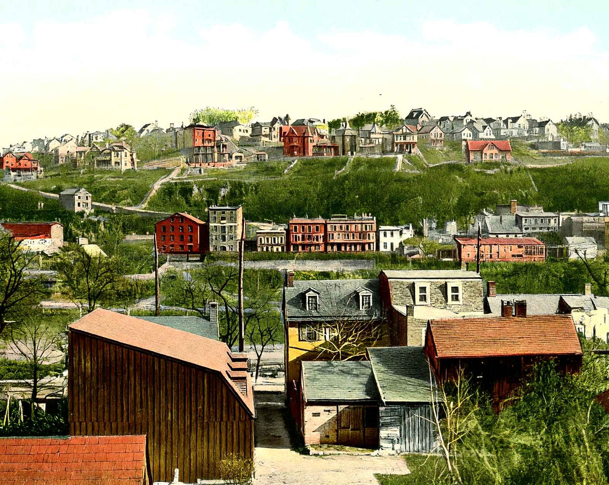 Phillipsburg Hill, Phillipsburg, NJ in 1909 vintage print