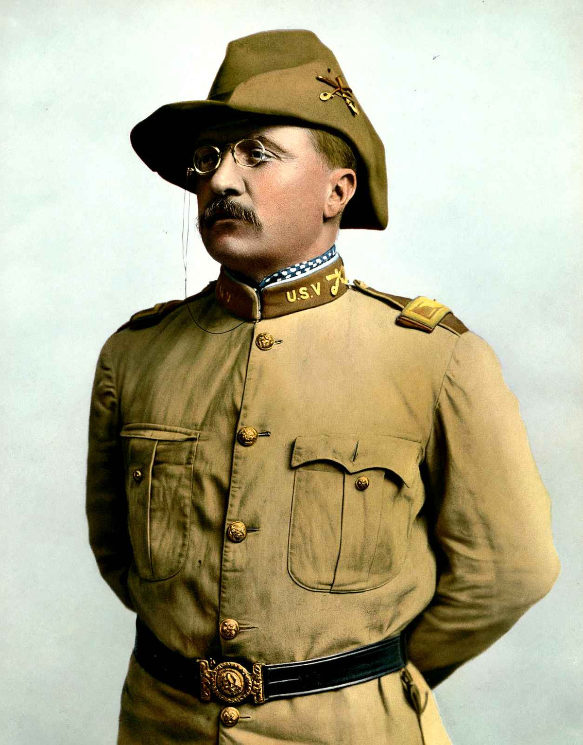 Theodore Roosevelt as a Rough Rider in 1906 vintage print