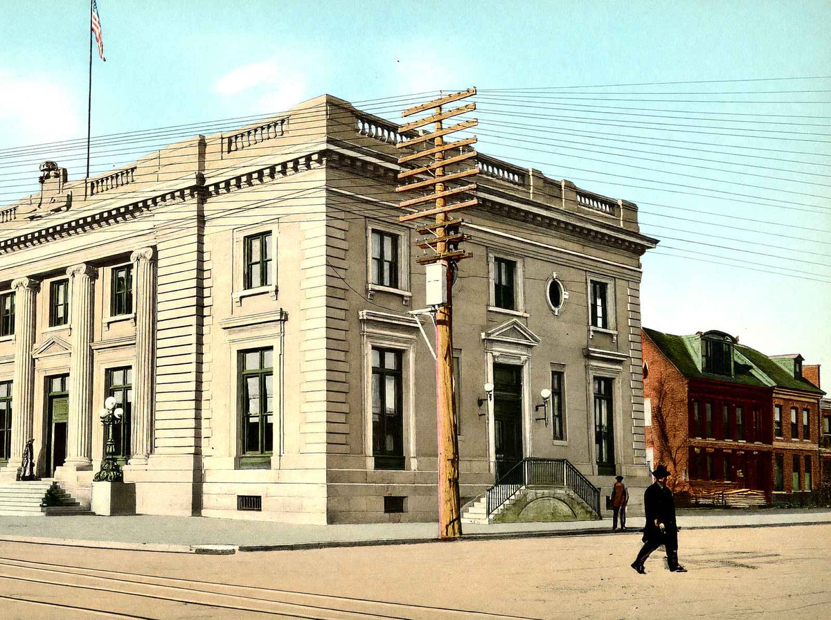 Post Office, Wilkes Barre PA in 1907 vintage print