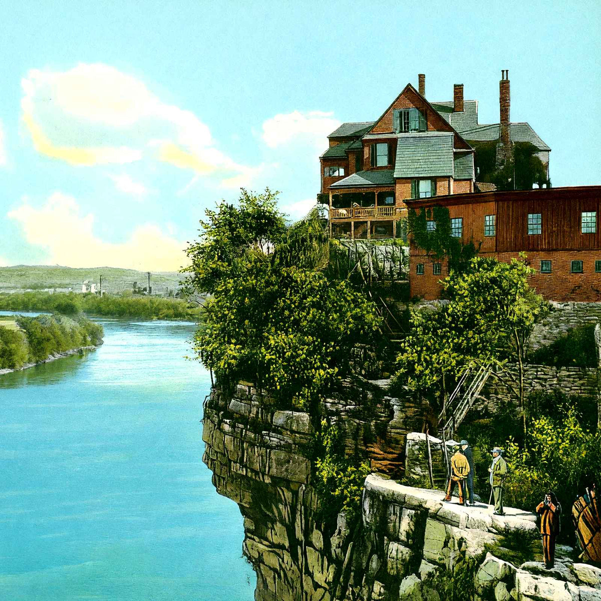 Bluff View from Tennessee River Bridge, TN vintage print