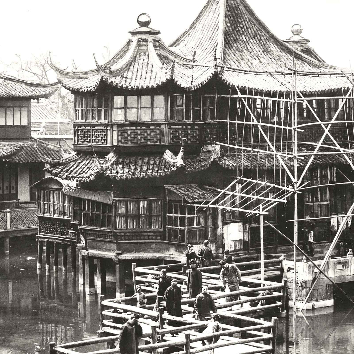 Willow Pattern Tea House, Shanghai, China restored photo print