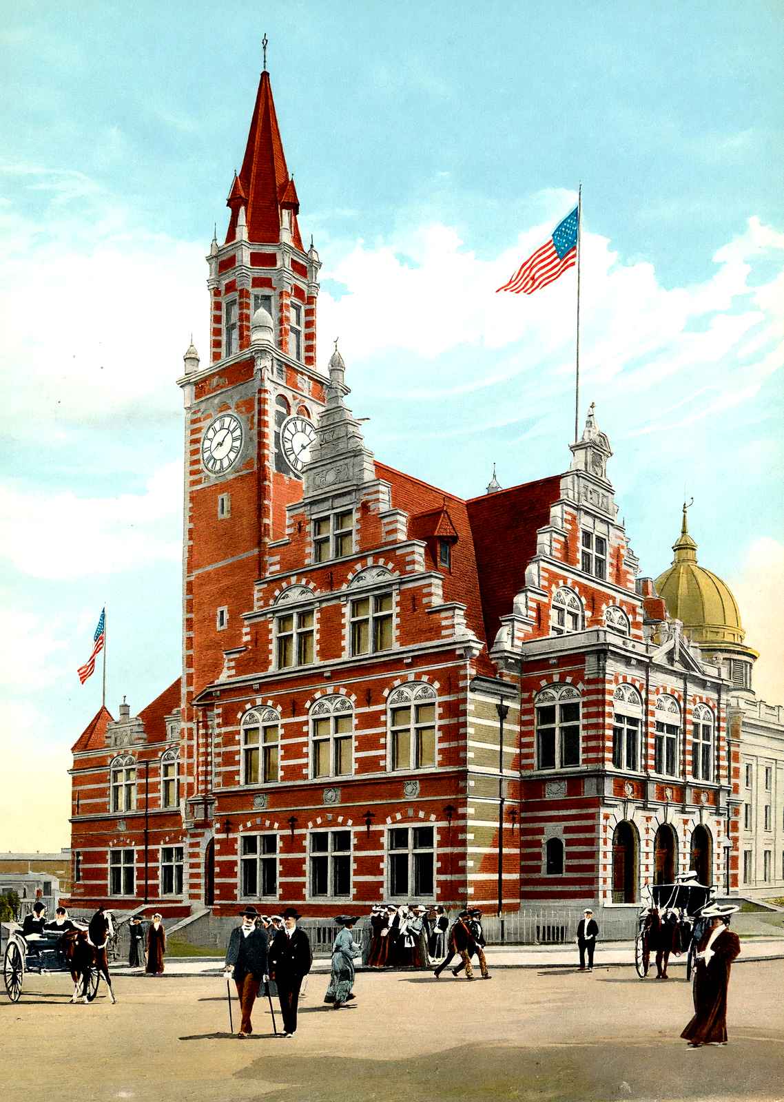 Post Office, Paterson, NJ in 1905 vintage print