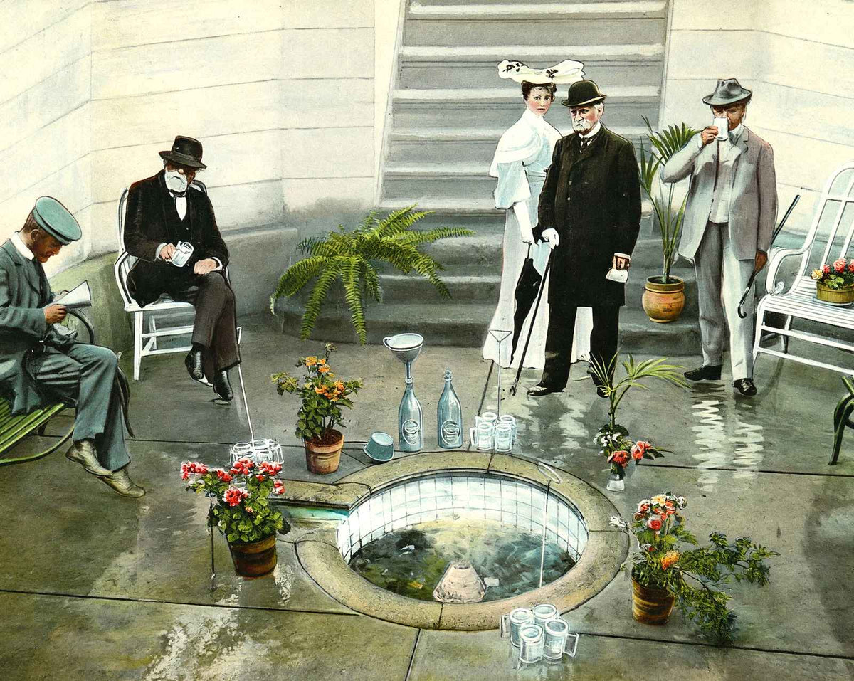 Clysmic Spring, Waukesha, WI in 1906 vintage print