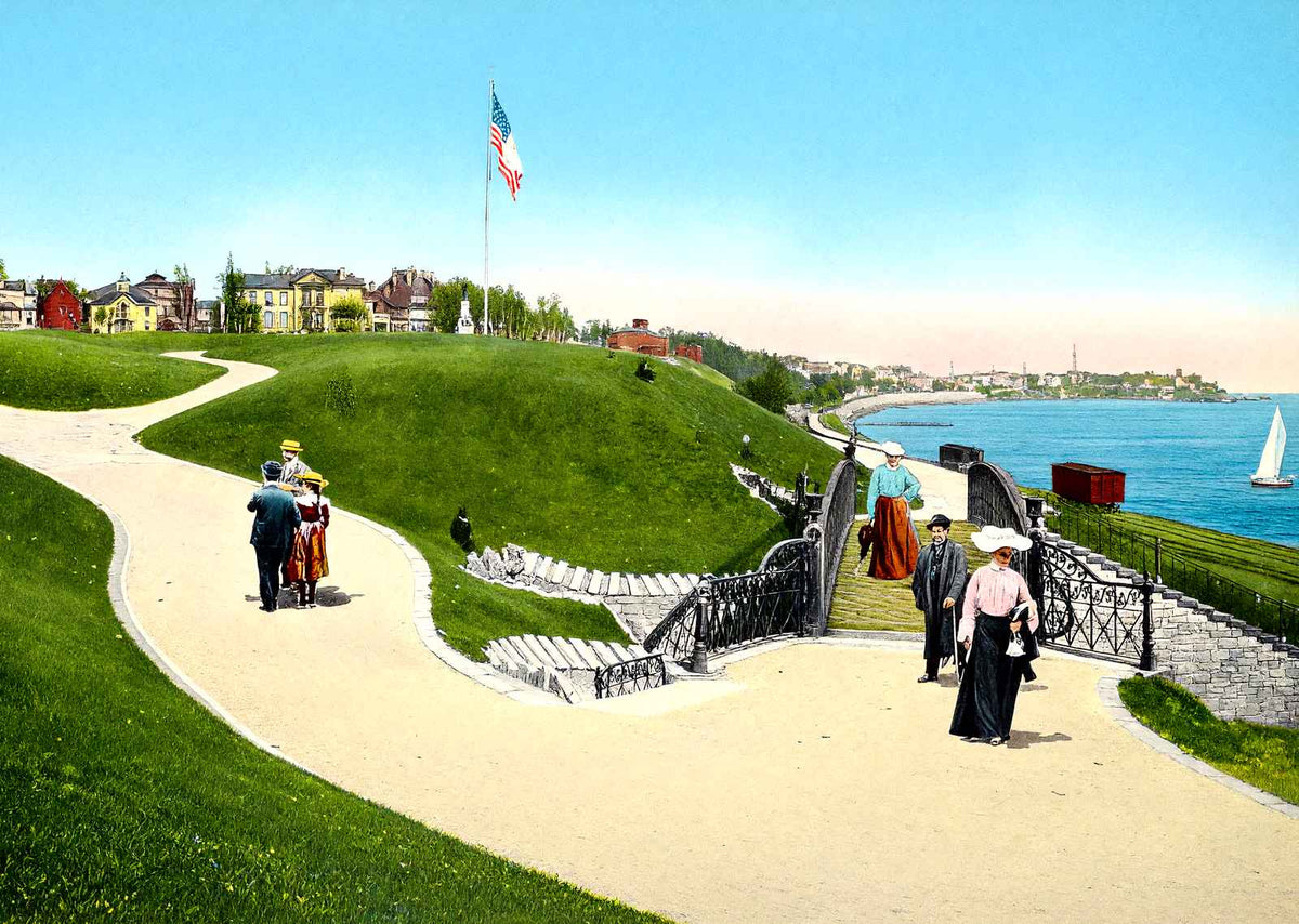 Juneau Park, Milwaukee, WI in 1905 vintage print