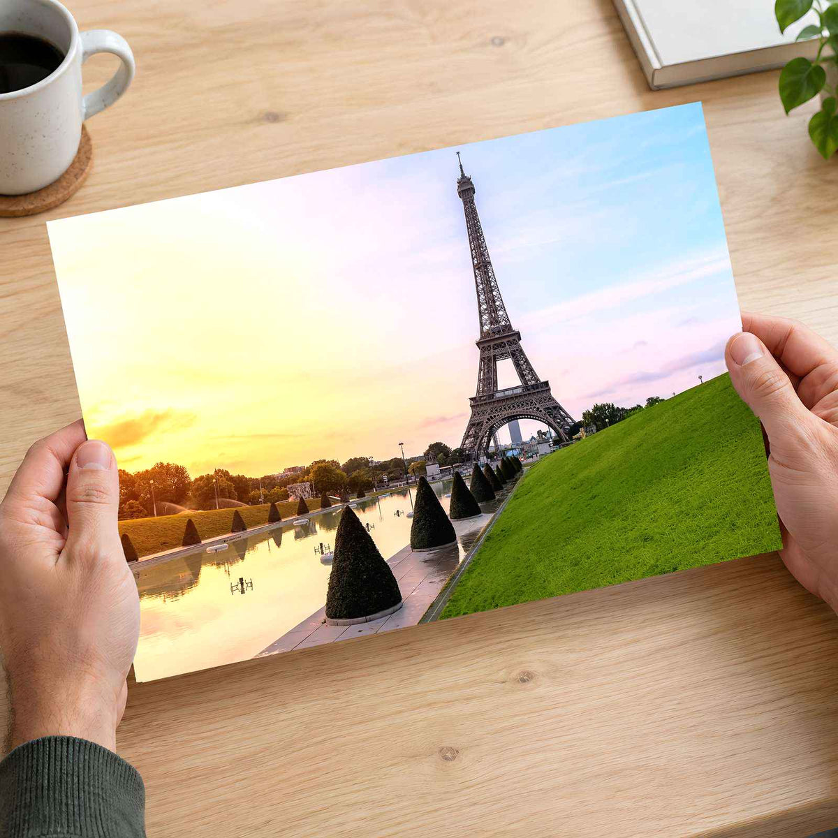 Eiffel Tower Rising Above a Reflecting Pool Photo Print Wall Decor