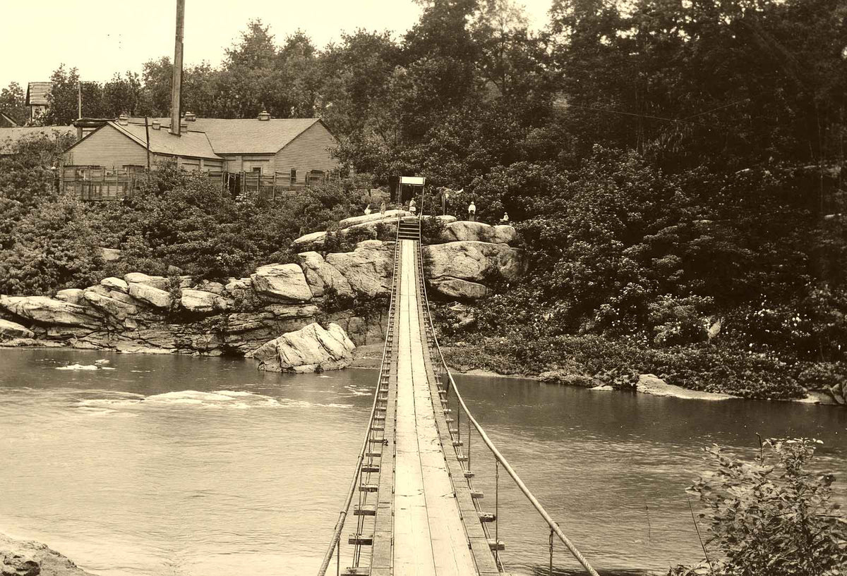 The Swinging Bridge, Connellsville, PA (1905) restored photo print
