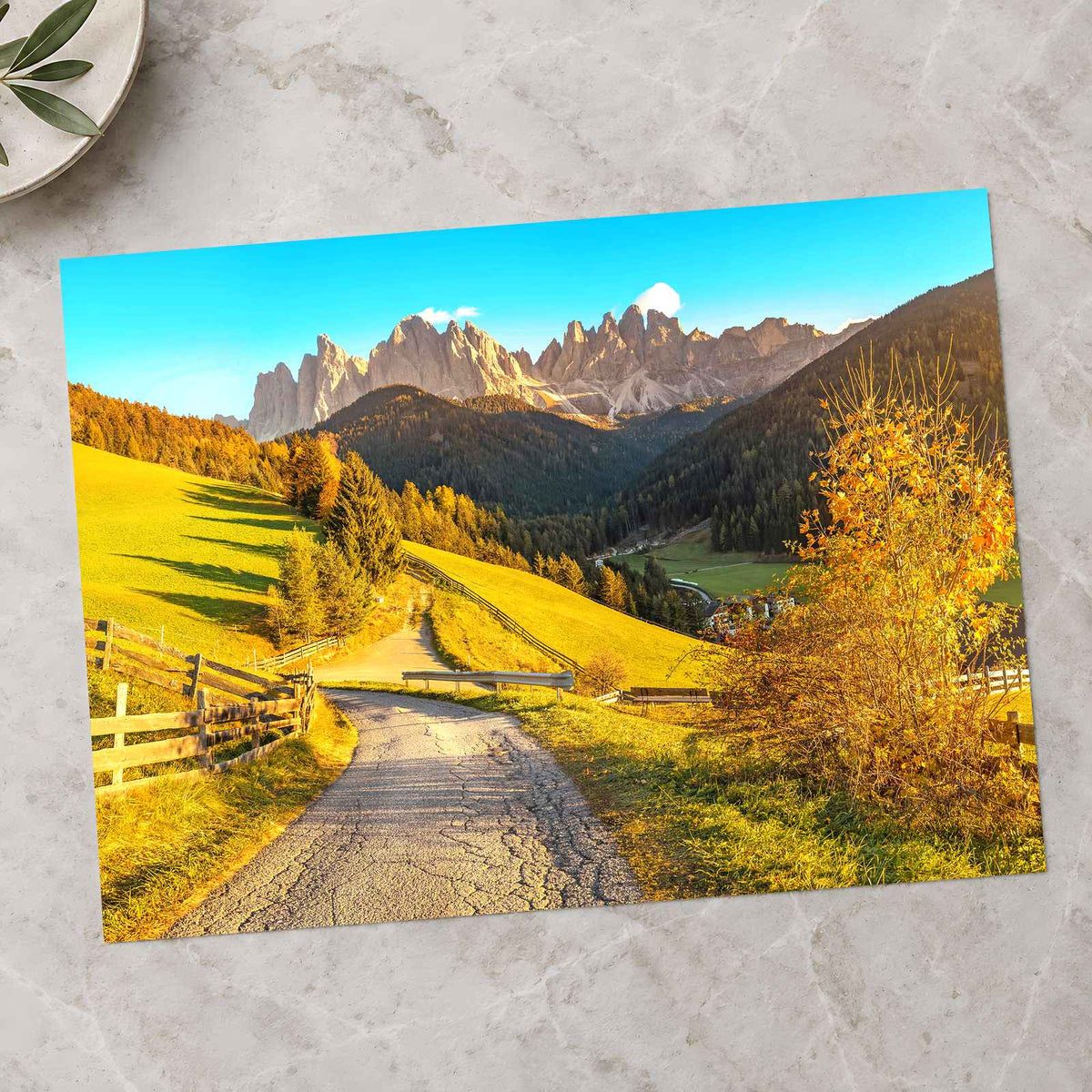Funes Valley Autumn, Dolomites, Italy Photo Print Wall Decor