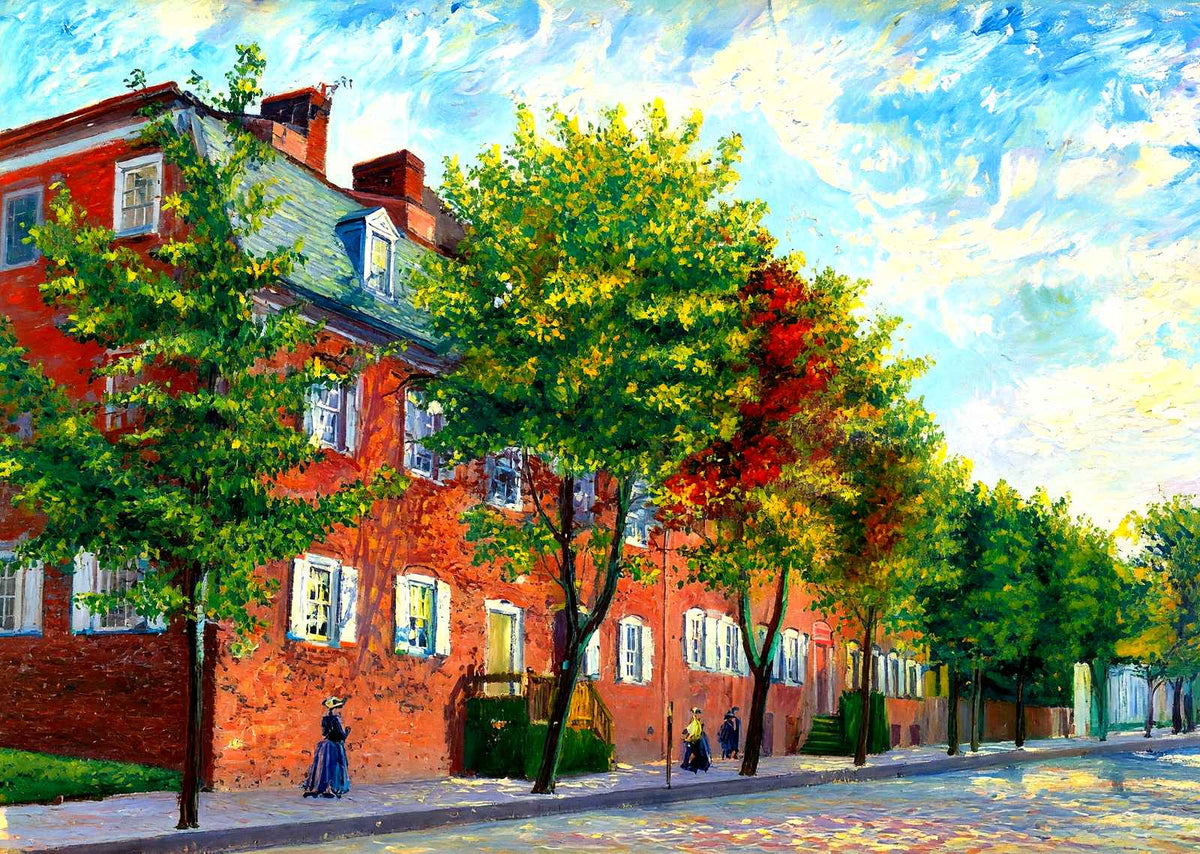 Sisters House, Bethlehem, PA in 1912 painting