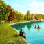 Riverside Park, Neenah, WI in 1908 vintage print