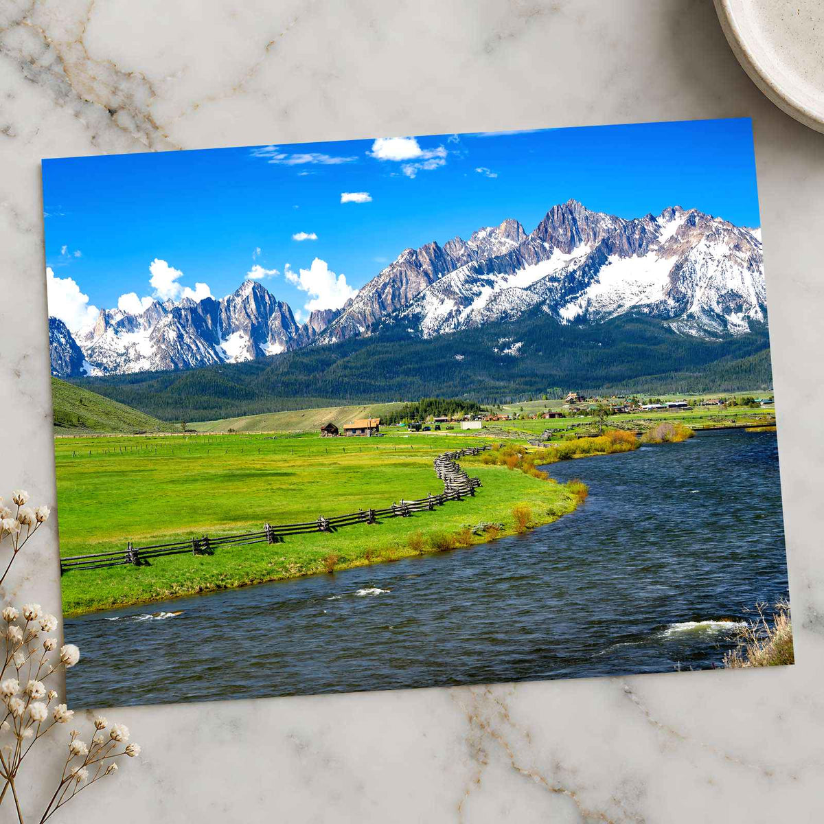 Sawtooth Mountains, Salmon River, Idaho Photo Print Wall Decor