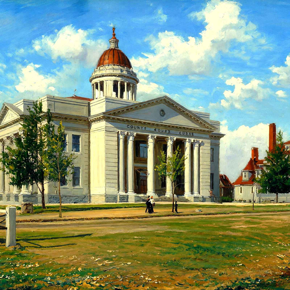 Court House, Hendersonville, NC in 1907 art print