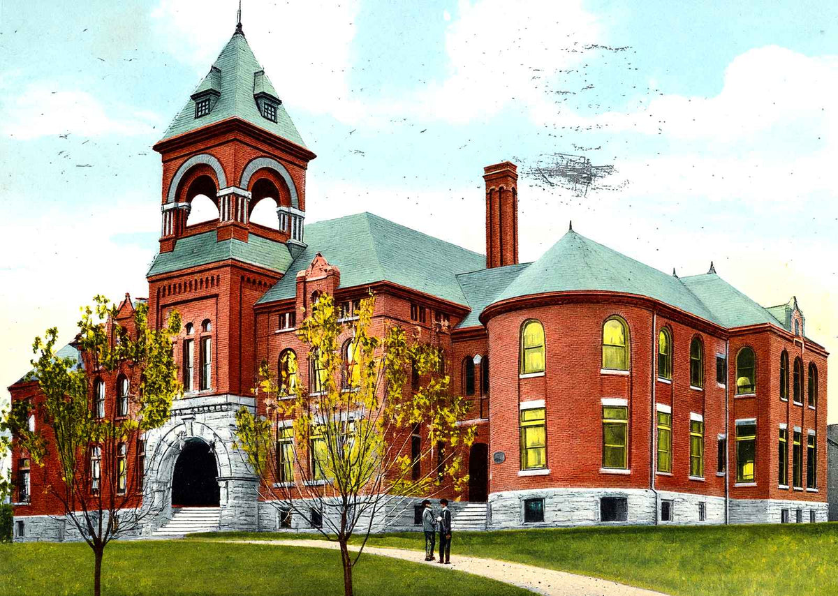 Washington Pa High School in 1909 vintage print