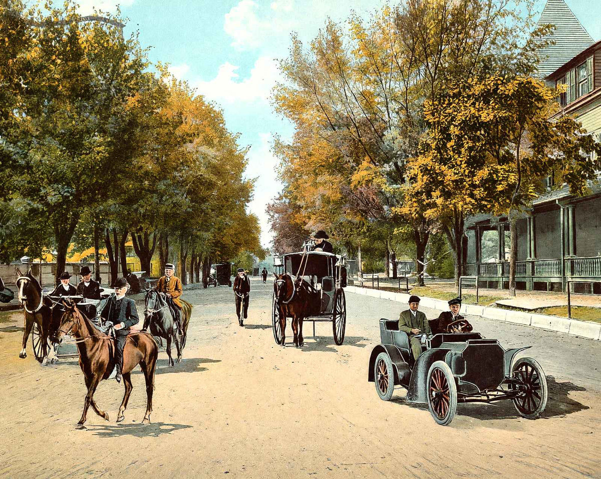 Main Street Looking West, Lakewood, NJ vintage print