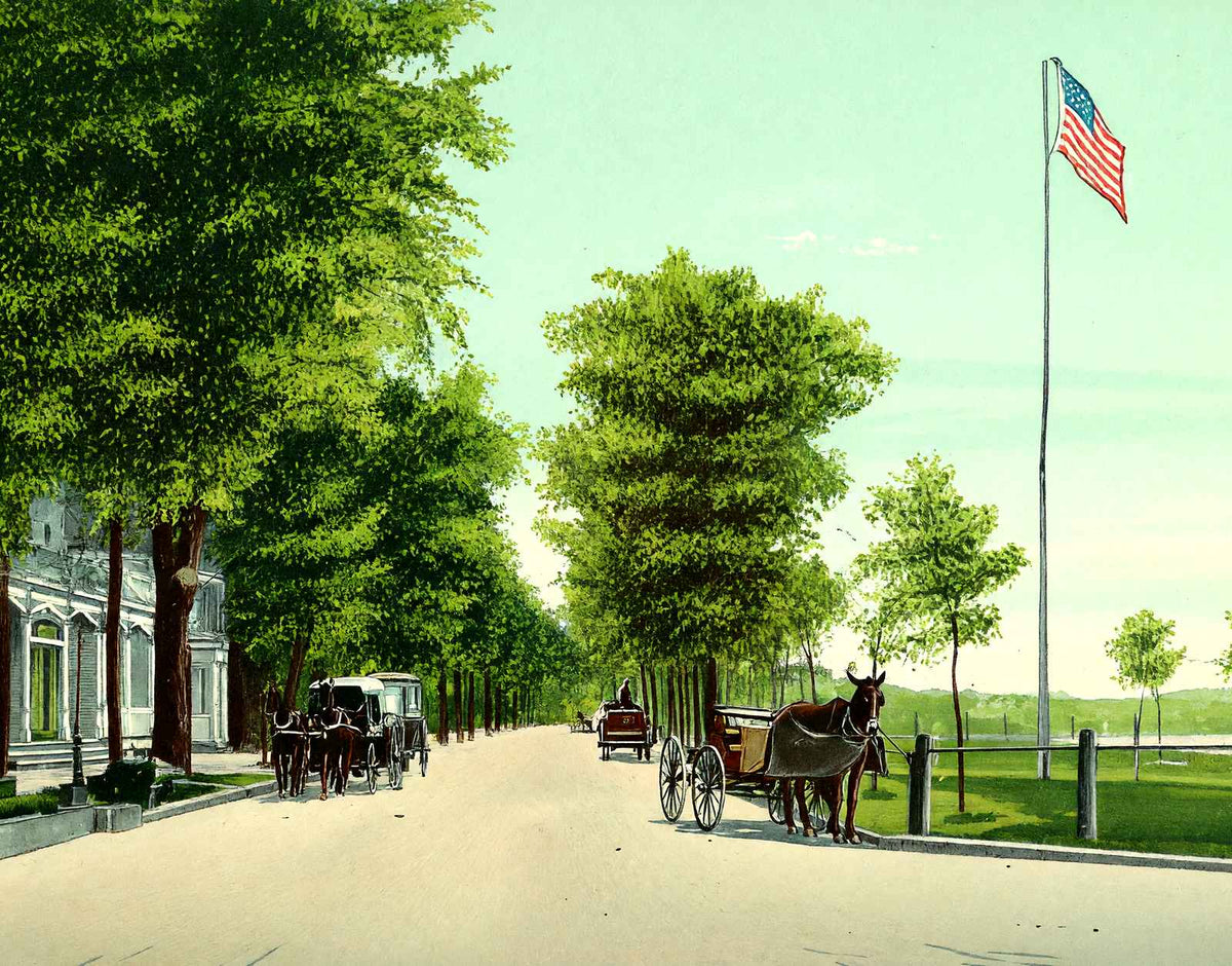 River Street, Wilkes-Barre, PA in 1907 vintage print
