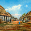 Street in a Cuban Village, Cuba in 1921 painting