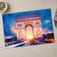 Famous Arc De Triomphe at Sunset, Paris Photo Print Wall Decor