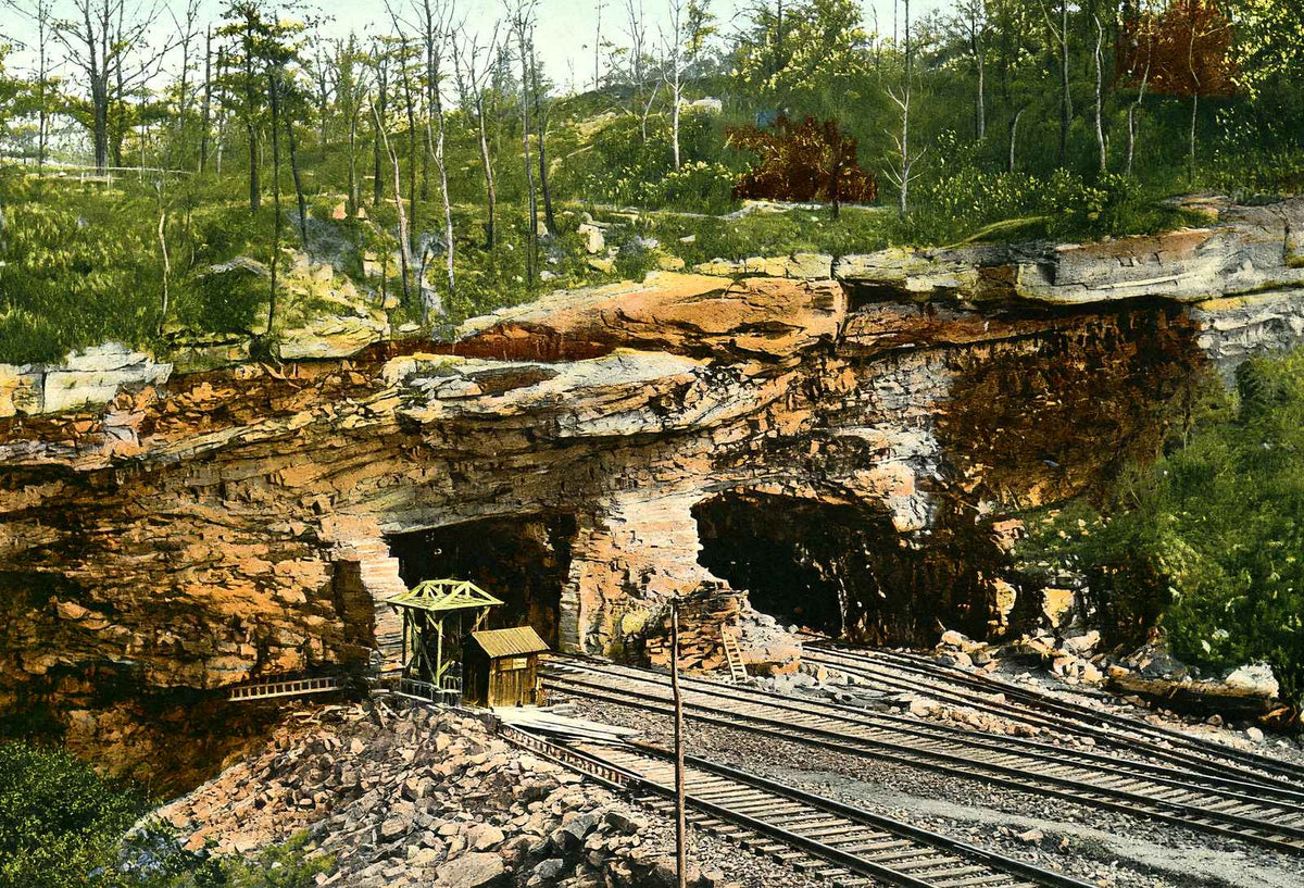 RR Tunnel in Nay Aug Park, Scranton PA 1907 vintage print