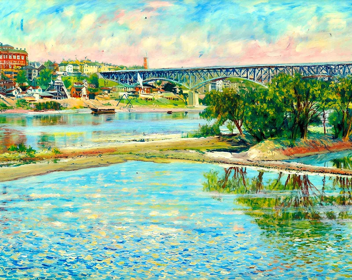 Tennessee River Bridge & Court House, TN 1907 art print
