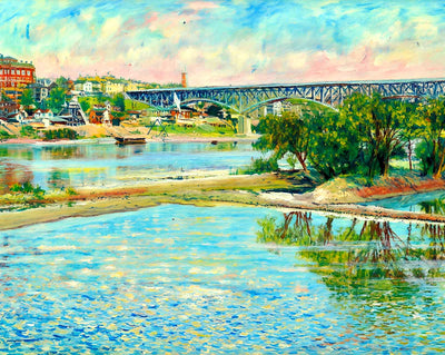 Tennessee River Bridge & Court House, TN 1907 art print