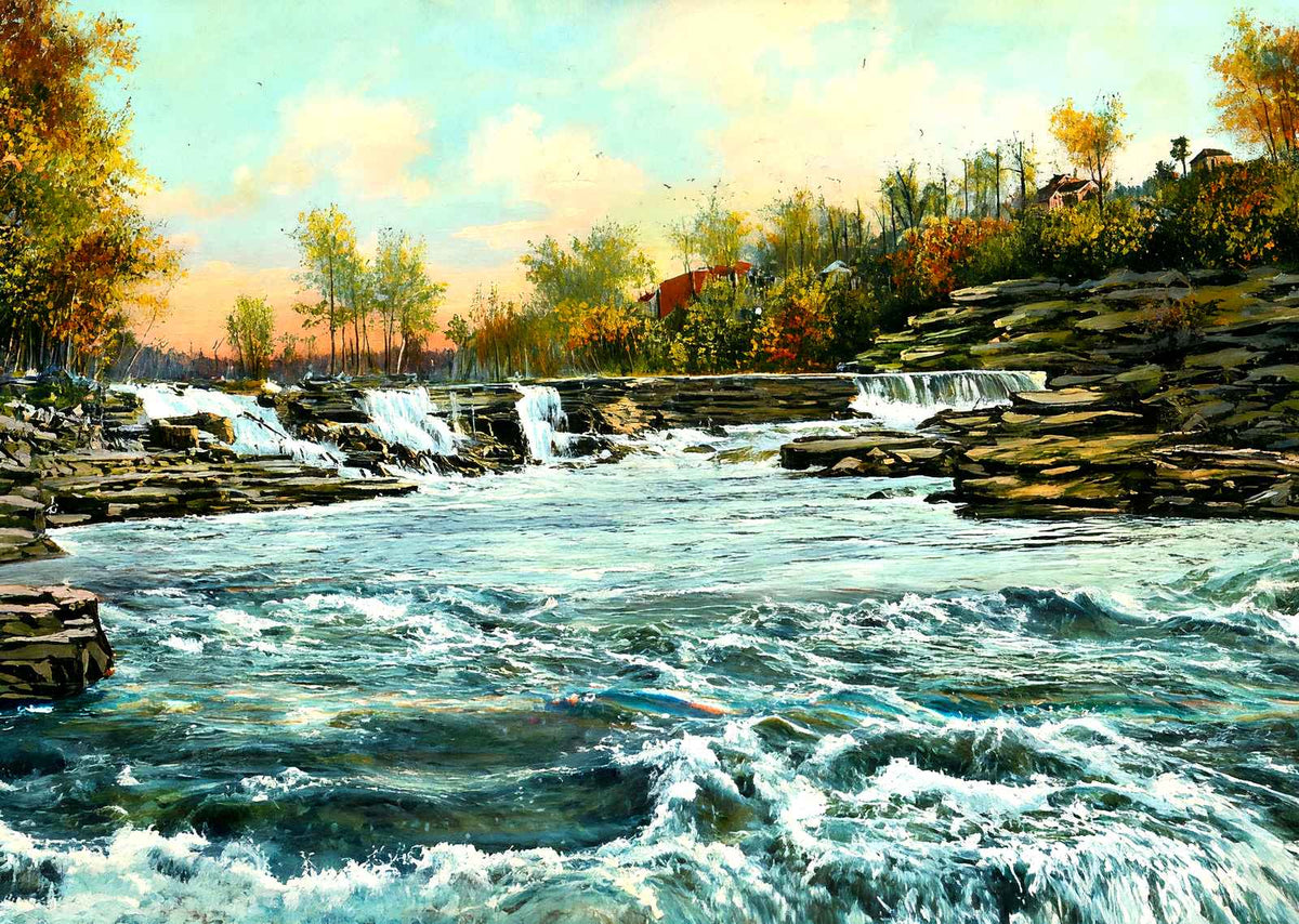 Caney Fork River, Rock Island, TN in 1908 art print