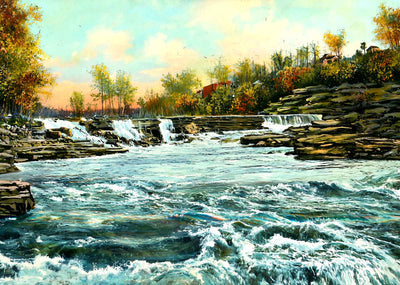 Caney Fork River, Rock Island, TN in 1908 art print
