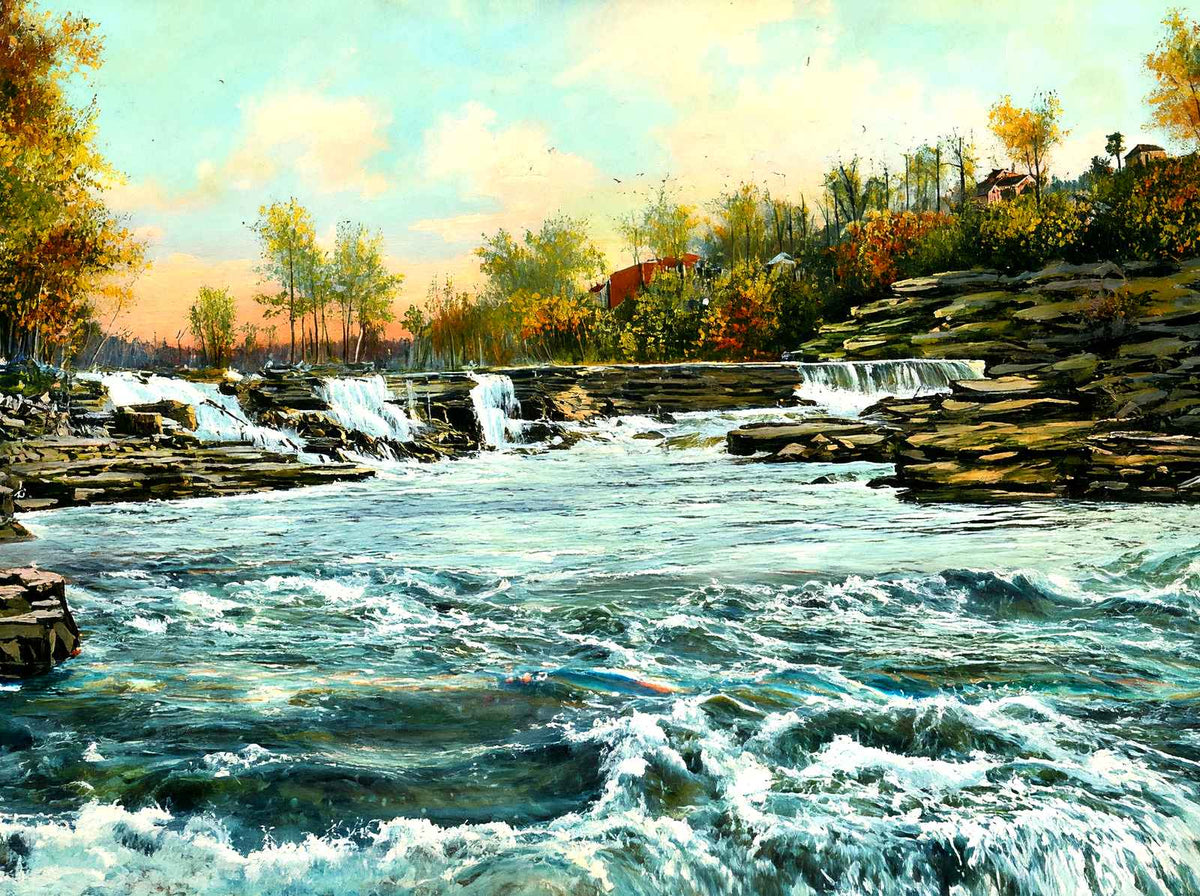 Caney Fork River, Rock Island, TN in 1908 art print