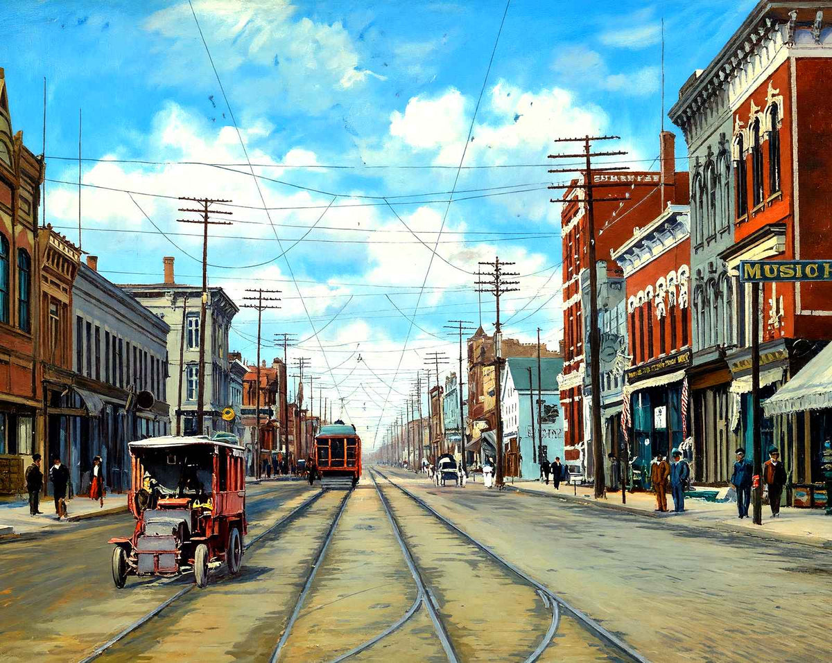 Main Street, Sheboygan, WI in 1907 art print