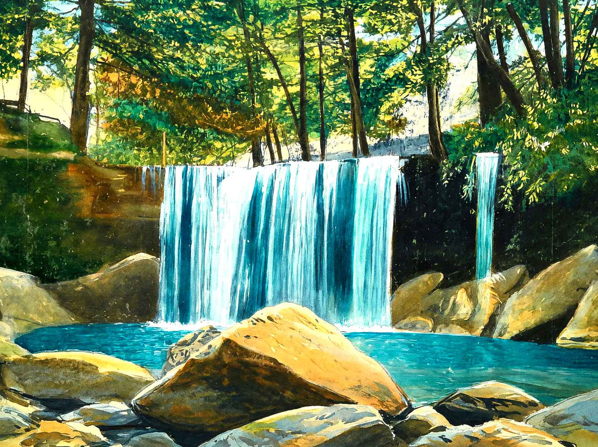 Falls at Cascade Park, New Castle, PA 1906 art print