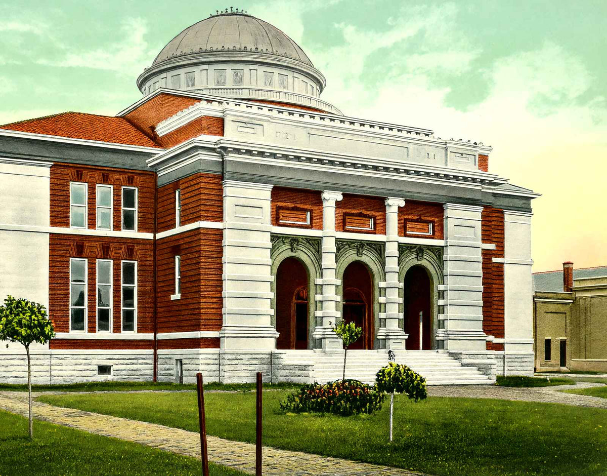 Trinity College Library, Durham, NC in 1906 vintage print
