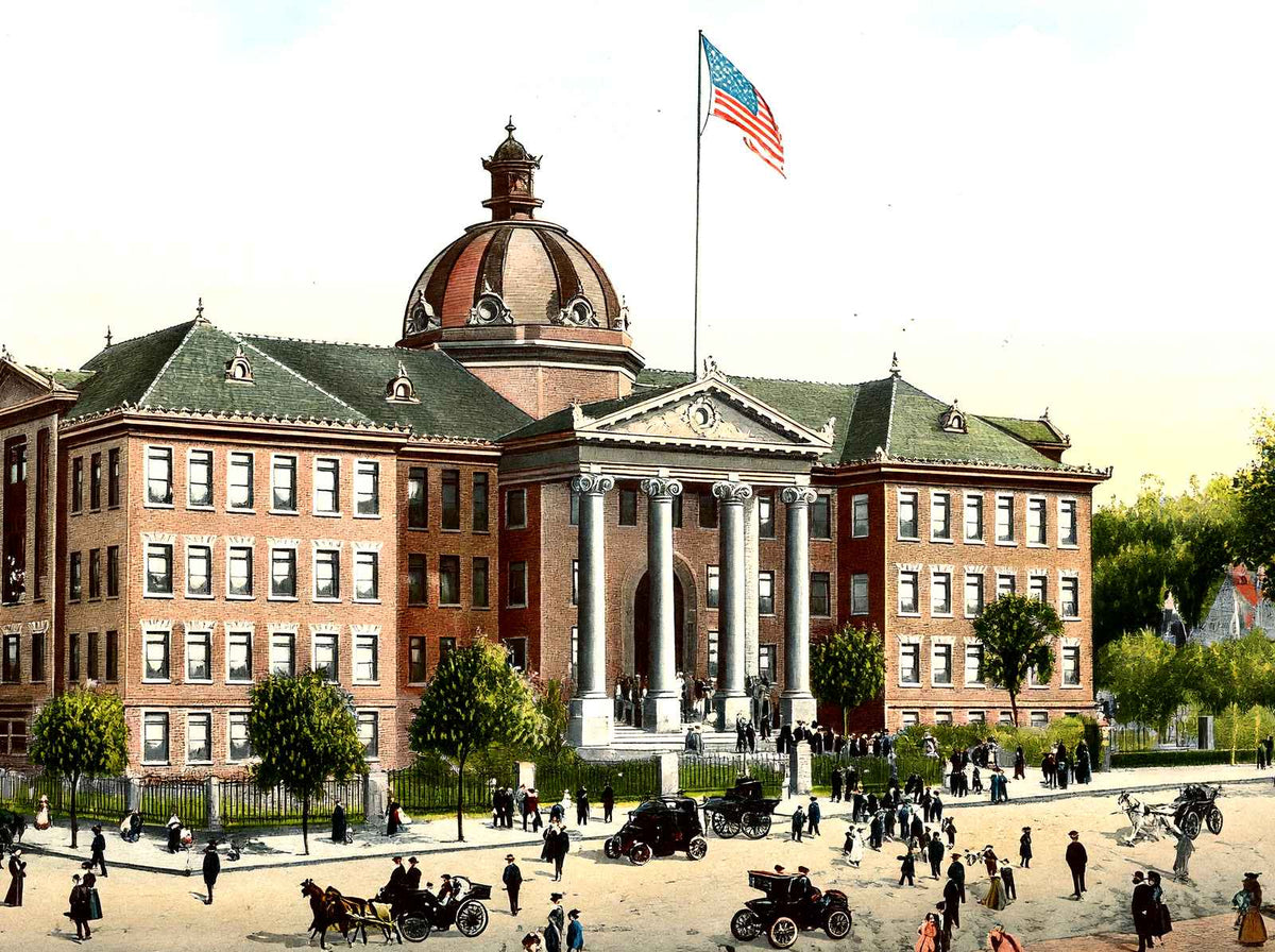 High School, Altoona PA in 1906 vintage print