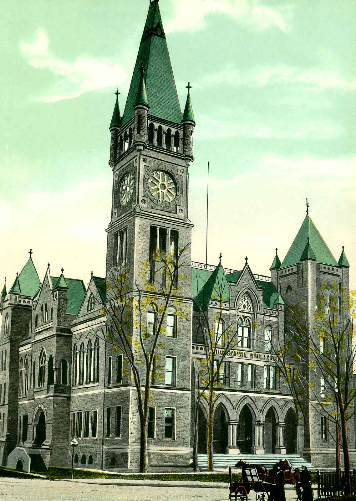 Municipal Building, Scranton PA in 1907 vintage print
