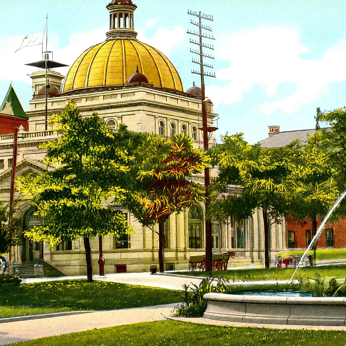 Post Office, Allegheny PA in 1906 vintage print