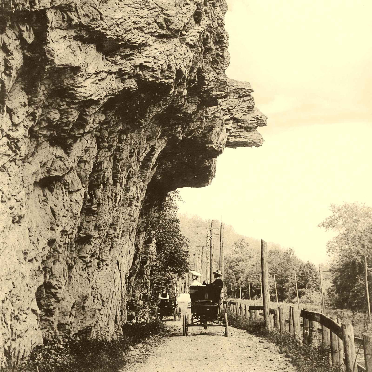 Profile Rock, Bloomsburg, PA in 1905 vintage photo print