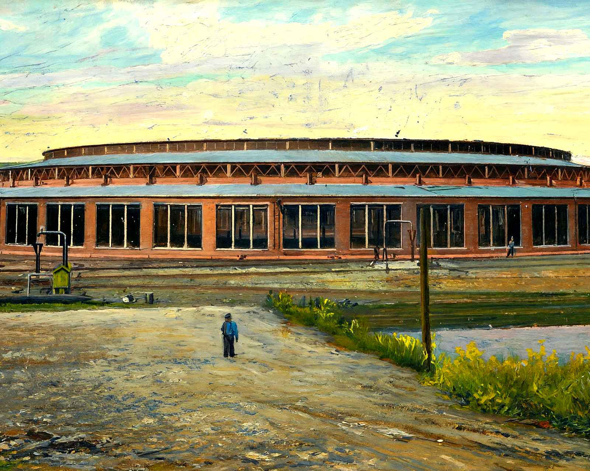 Penn RR Round House, Altoona, PA in 1906 art print
