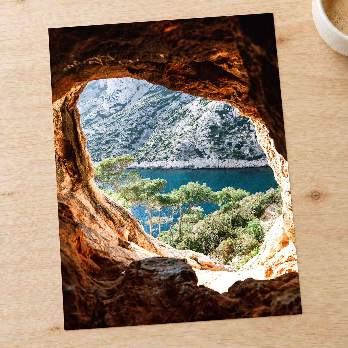Lake Through a Cave on the Mediterranean Sea by Elisabeth Jurenka Photo Print Wall Decor