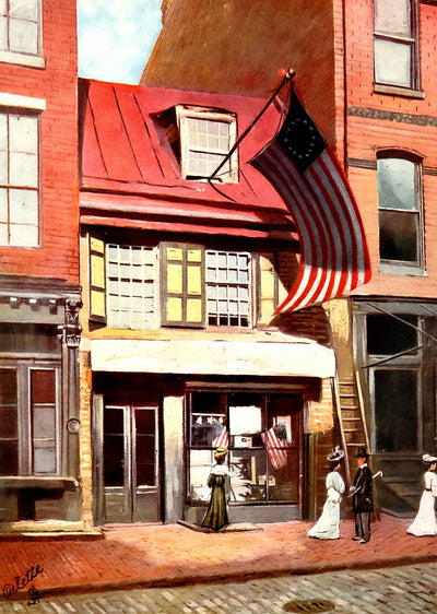 Betsy Ross House, Philadelphia PA in 1906 vintage print