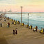 Chair Parade on Boardwalk, Atlantic City NJ vintage print