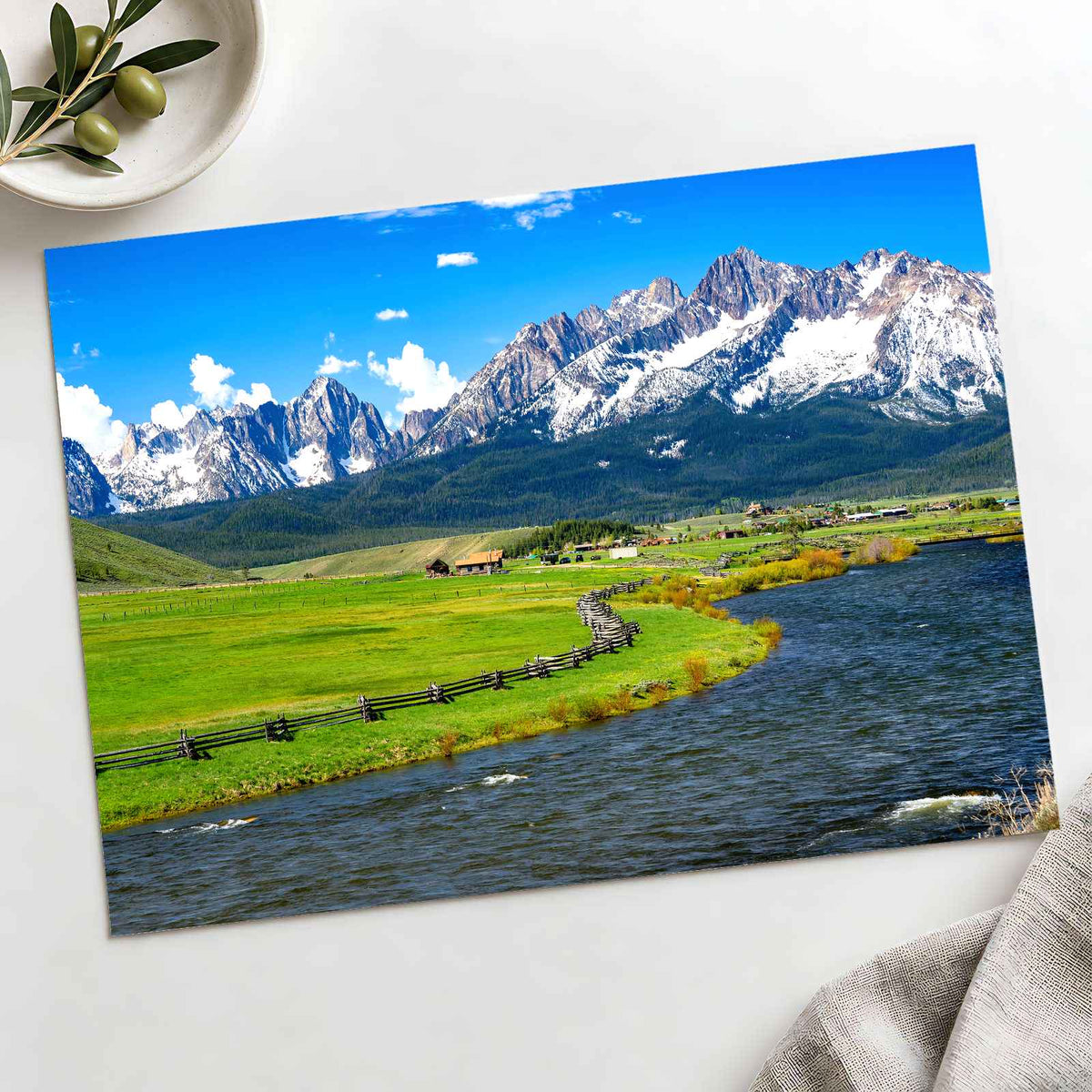 Sawtooth Mountains, Salmon River, Idaho Photo Print Wall Decor