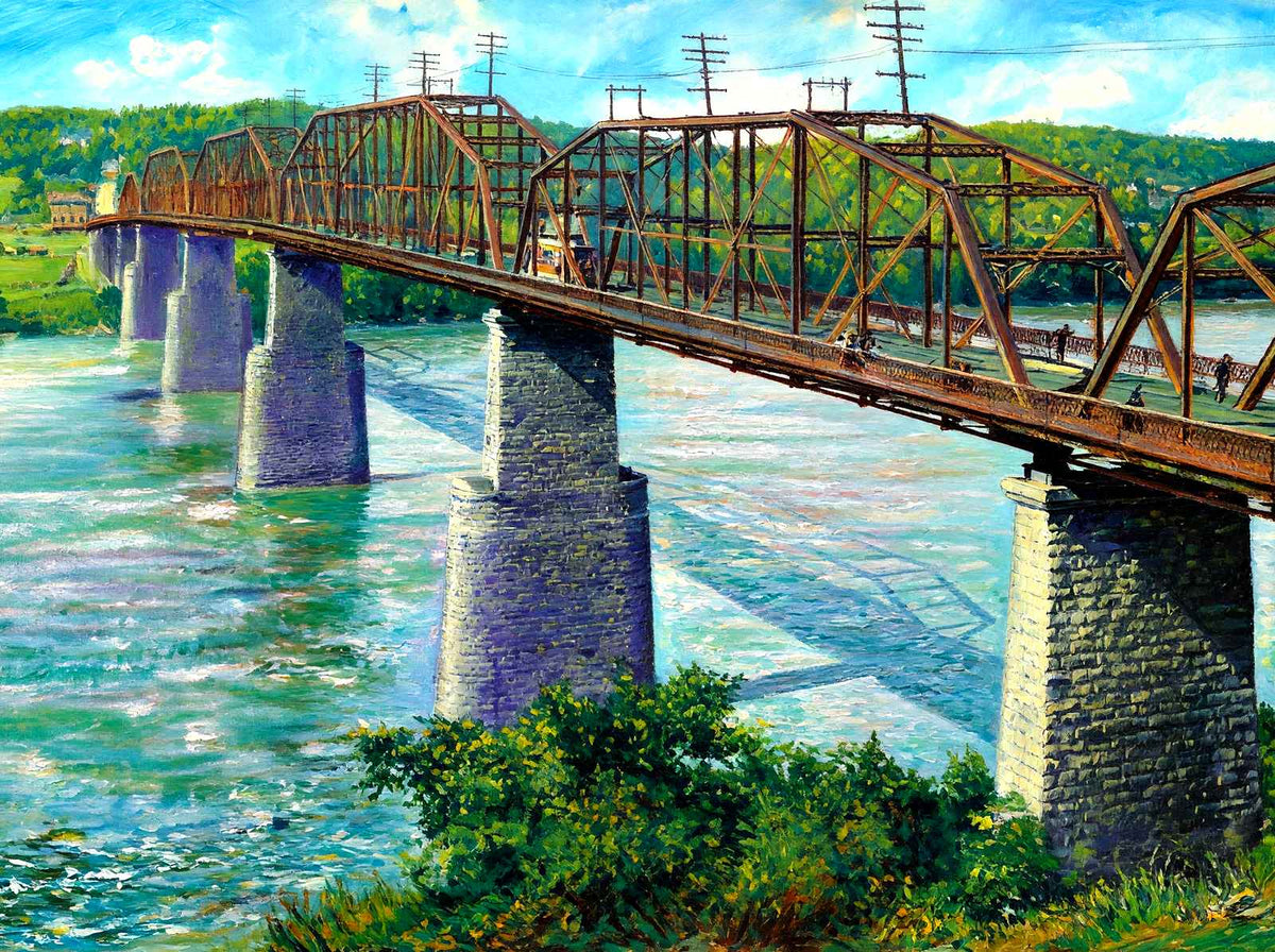Tennessee River Bridge, Chattanooga, TN 1905 art print
