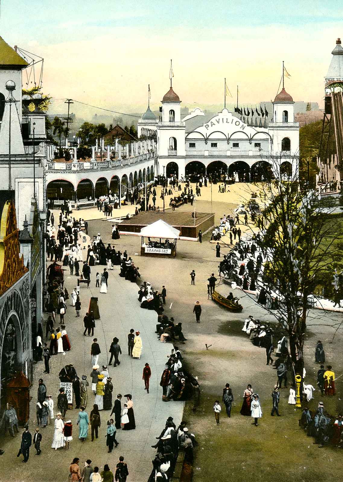 Luna Park Entrance, Pittsburgh PA in 1906 vintage print