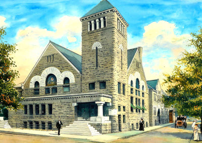 First M.E. Church, Knoxville, TN in 1907 painting